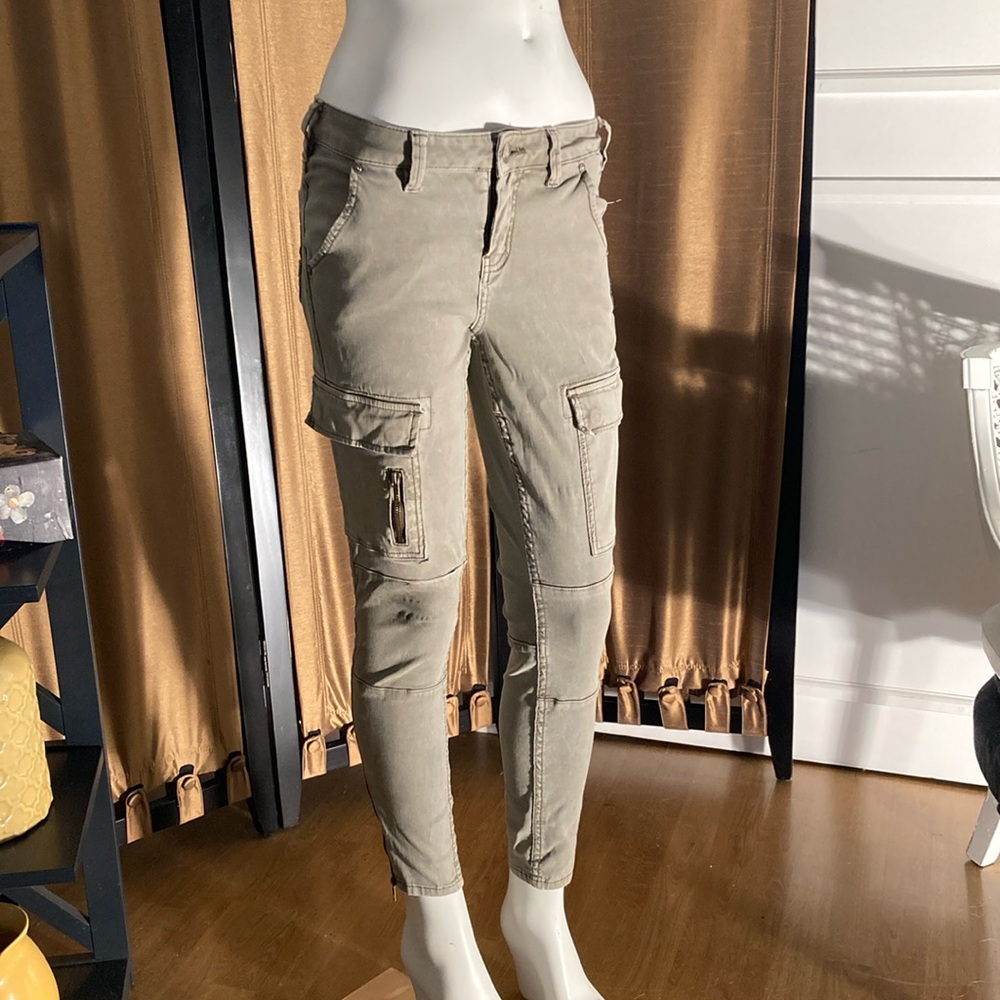 Silver Khaki Cargo Pants